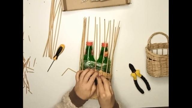 Мастер-класс по плетению. Готовый набор для плетения корзины из бумажной лозы. Подходит для новичко