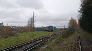 маневровая работа тепловоза ТГМ4-2964. Подъездной путь от станции Чехов