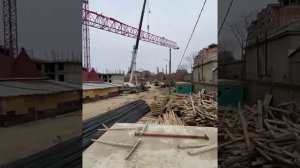 Установка башенного крана 🏗️(самый большой башенный кран в Хасавюрте)