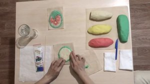 поделка из солёного теста Картина с цветами