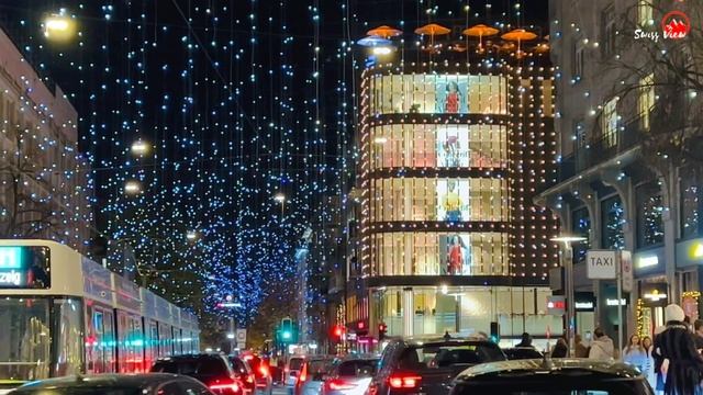 Christmas Lighting in Zurich City , Switzerland ! Christmas Vibes switzerland ! смотреть онлайн