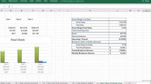 coffee shop Excel financial worksheet