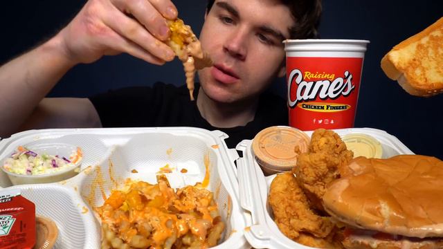ASMR MUKBANG EXTRA CANES SAUCE CHICKEN ANIMAL STYLE IN-N-OUT BURGER & FRIES | WITH CHEESE смотреть онлайн