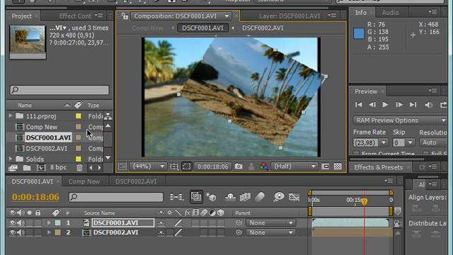 Добавление анимации в Adobe After Effects CS4