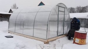 Арочная теплица ,,Базовая" 3х4 м .Каркас из профильной трубы 20х20х1 мм.Расстояние между дугами 1 м