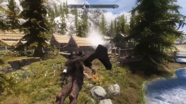 Skyrim flying + cloak/hair physics test смотреть онлайн