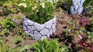 Садовый декор из старого хлама и цементного раствора. Проще просто не придумаешь! Огромный сборник