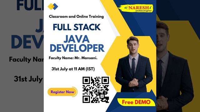 Full Stack Java Developer Classroom and Online Training.| Full Stack Java | NareshIT.#fullstackjava