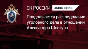 О расследовании уголовного дела в отношении Александра Шестуна