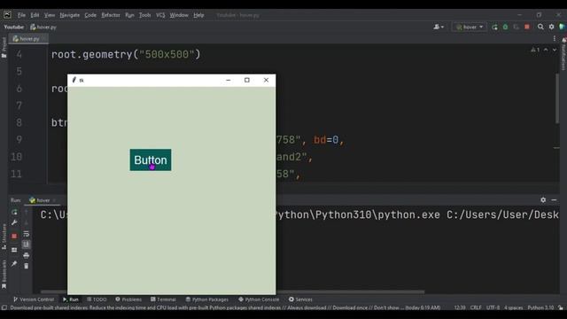 Python Tkinter Tutorial: How to Create Button Hover Effect with Animation