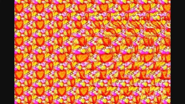 Сборник красивых стереокартинок №1.  Бабочки, сердечки, любовь.