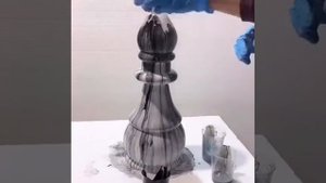Покраска фигуры из пенопласта, шахмата армированная
