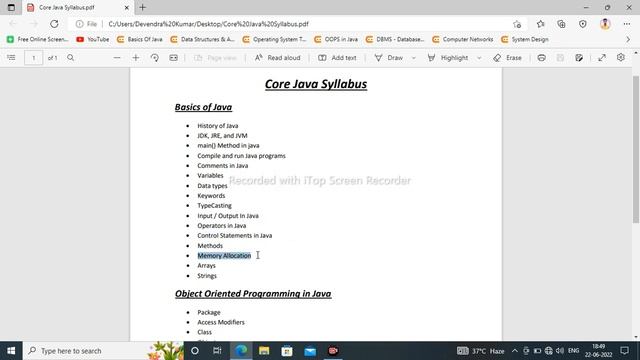 Core Java Syllabus | Java syllabus | (Hindi) Java Syllabus For Beginners | Learn To Always
