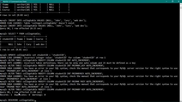 Basic MySQL Crash course | 2018.