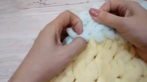 Обвязка пледа из пряжи Alize Puffy