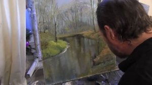 Мастер-класс по живописи маслом №40 - Речка в лесу. Как рисовать. Урок рисования Игорь Сахаров