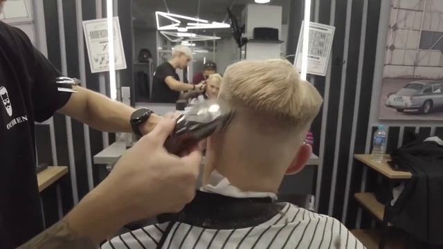 CROP  FADE  Кроп на светлых волосах  Блонд фейд