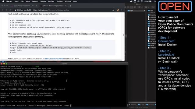 How to create a Docker dev environment for Open Police Complaints
