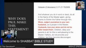 Women vs Men SHABBAT BIBLE STUDY