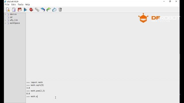 MicroPython IDE uPyCraft Math Module