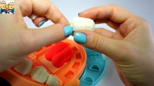 Мистер Зубастик! Набор Play Doh! Делаем зубы из плэй до! Набор ДОКТОР ЗУБАСТИК!  Видео для детей!