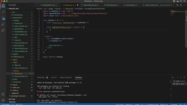 Создаем приложение на React для отслеживания курса акций
