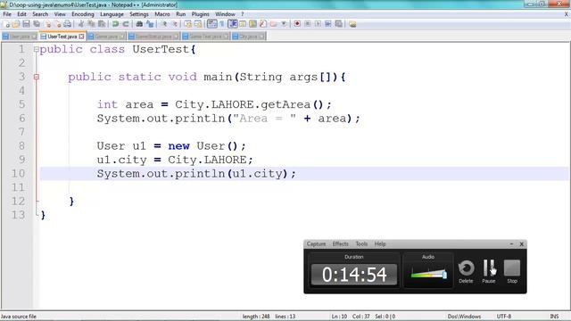 Instance Variables, Methods and Constructors in Enum - in Urdu