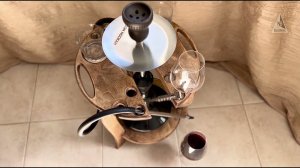 кальянный столик береза темный воск