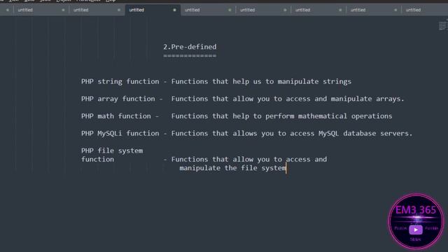 Functions in php for XII Computer Application Chapter 5 php function and array