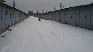 Снегокат с мотором от триммера/Snowmobile with the motor