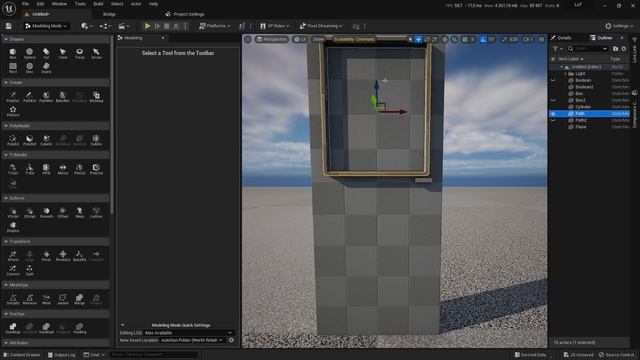 Моделирование Дверей в Unreal Engine 5 Вкладке Modeling Mode part 1