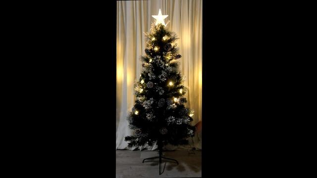 Ёлка светодиодная "Царская" 180 см, ПВХ+леска, шишки, белое напыление Теплый белый (220 веток) смотреть онлайн