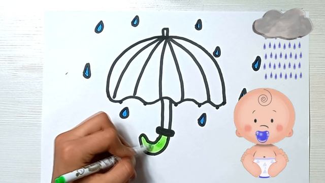 Drawing an umbrella for children / bolalar uchun soyabon chizish / Рисование Зонтик для детей смотреть онлайн
