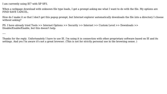 Automatically download files in Internet Explorer without getting prompted to Save / Cancel? смотреть онлайн