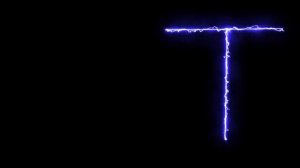 Футаж Буква Т. Эффект электрической молнии, пробегающей по всей букве.mp4