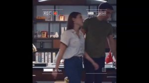 Дениз Байсал и Чаглар Эртугрул за кадром сериала Разведка