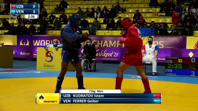 Day 3 Combat Sambo 71 Kg Men, KUDRATOV Istam (UZB) VS FERRER Geiker (VEN) смотреть онлайн