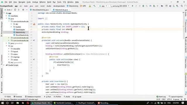 SQLite database with Room Part 3 | Update Data | Android Studio смотреть онлайн