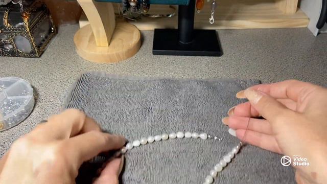 Делаю колье чокер из жемчуга