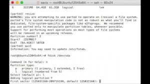 Ubuntu 12 - Увеличение места на диске. Набор команд для SSH