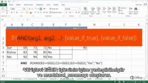 MS Office Excel 2013 - Beginner: Başlangıç Seviyesi-  Part 15 “EĞER, VE, VEYA”