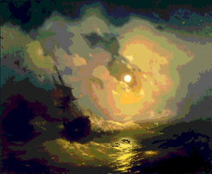 "Буря  на море ночью" Айвазовский.  Повтори за художником картину с приложением #pimurart
