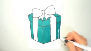 Как нарисовать подарок / Раскраска / Рисунок для детей