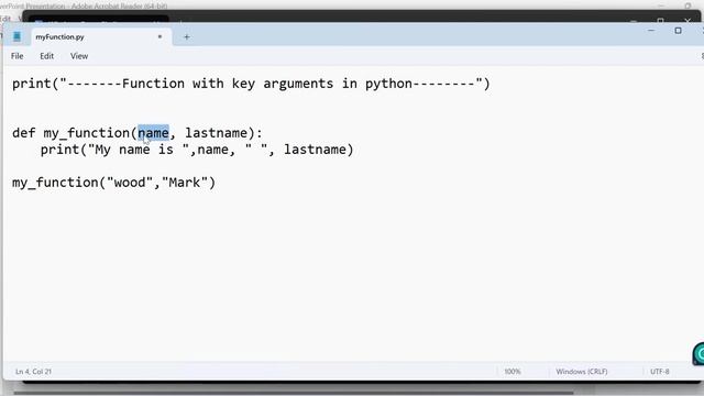 Python Lecture 51: Function with keyword arguments in python (in Hindi)
