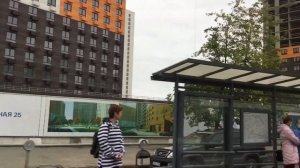 Москва, Медведково, улица Полярная из окна трамвая.