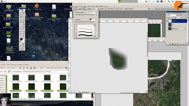 Работа над фототеррейном. Photoshop, SASPlanet, WED, Linux. смотреть онлайн