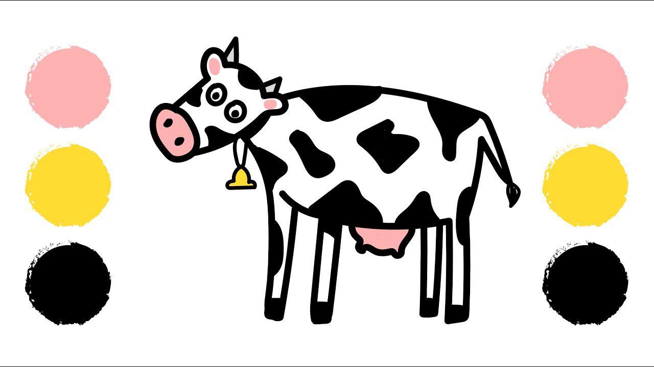Как нарисовать КОРОВУ / Раскраска КОРОВА / How to draw a COW / COW coloring Book / Краски Раскраски смотреть онлайн