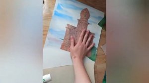 Сказочный город - архитектурный пейзаж, аппликация. Школа рисования для детей.