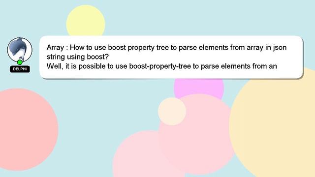 Array : How to use boost property tree to parse elements from array in json string using boost? смотреть онлайн