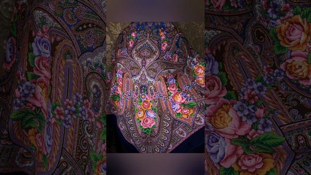 Павловопосадская шаль "Осенние колокола"14 смотреть онлайн